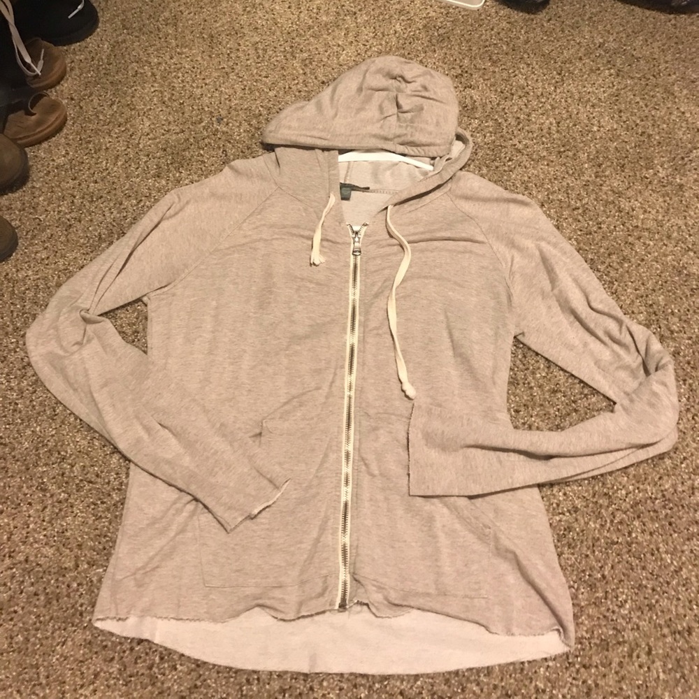 light cream/grey zip up sweatshirt
